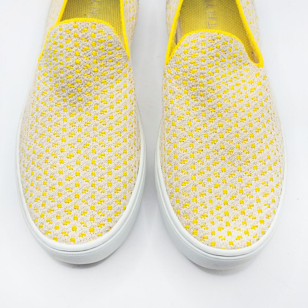 **SOLD**Rothys The Sneaker Yellow Knit Slip On Size 9 Clean Girl Pastel - Picture 3 of 7